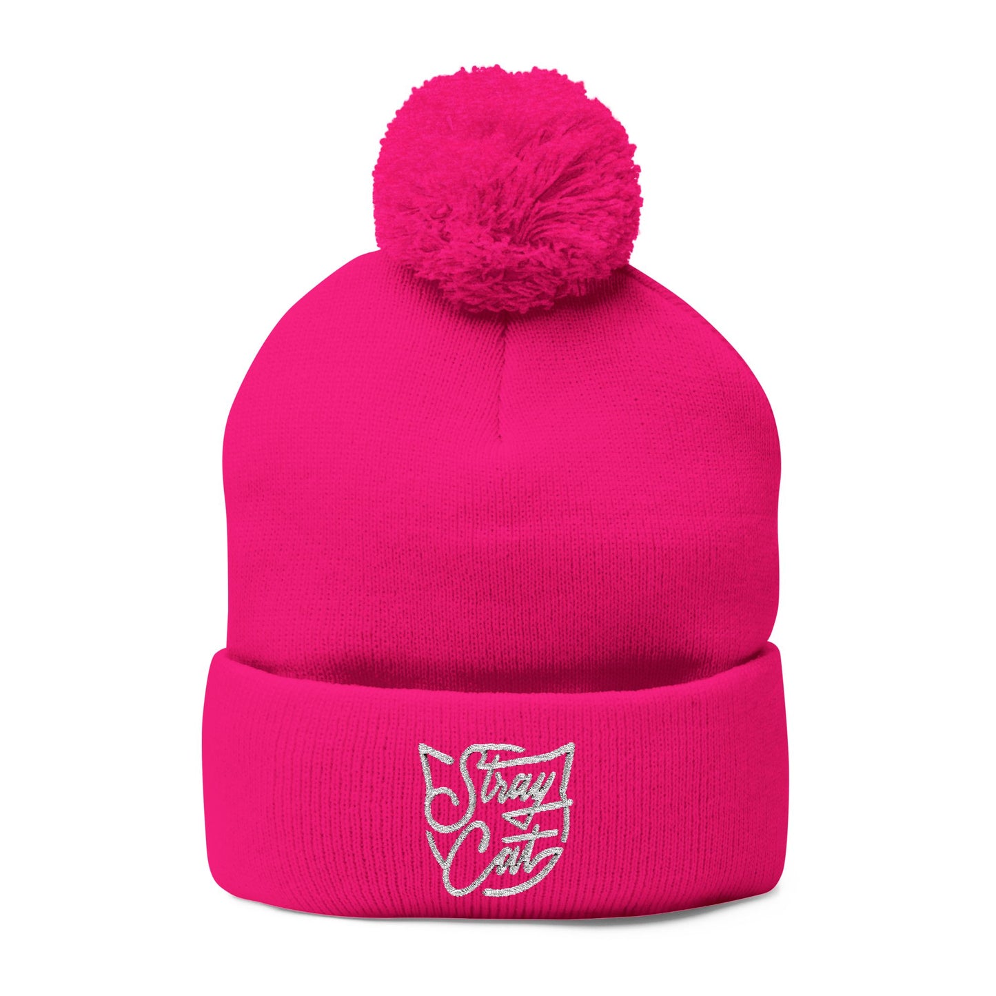 Stray Cat Logo Pom-Pom Knit Cap
