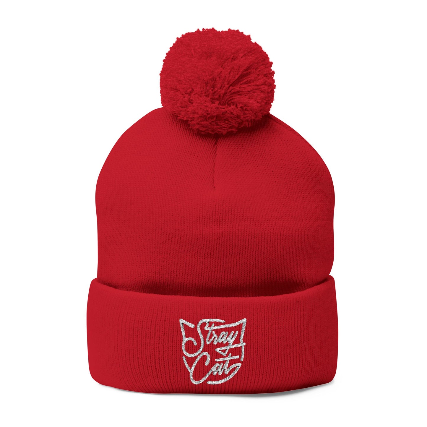 Stray Cat Logo Pom-Pom Knit Cap