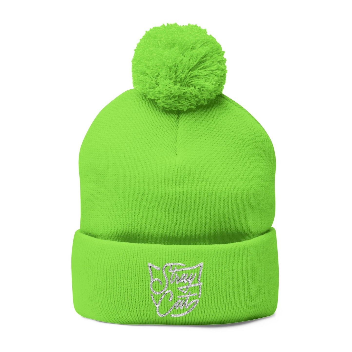 Stray Cat Logo Pom-Pom Knit Cap