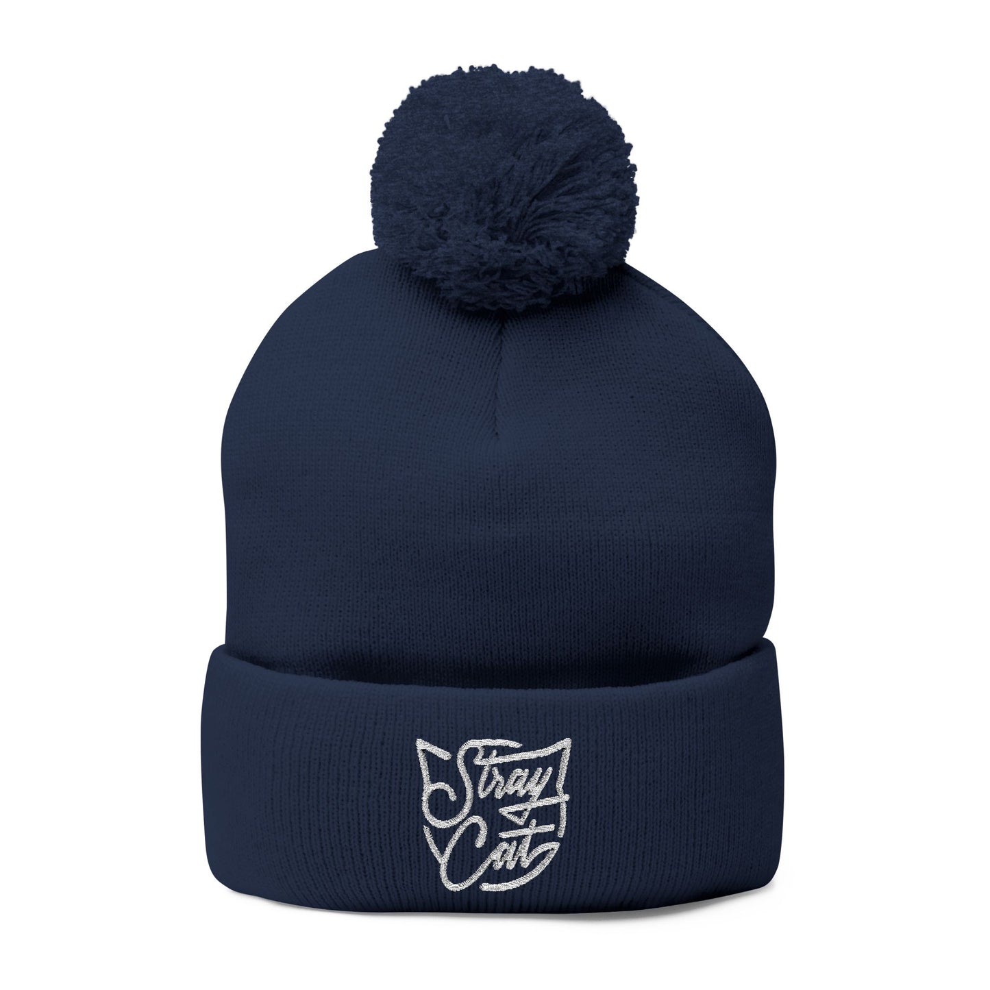 Stray Cat Logo Pom-Pom Knit Cap
